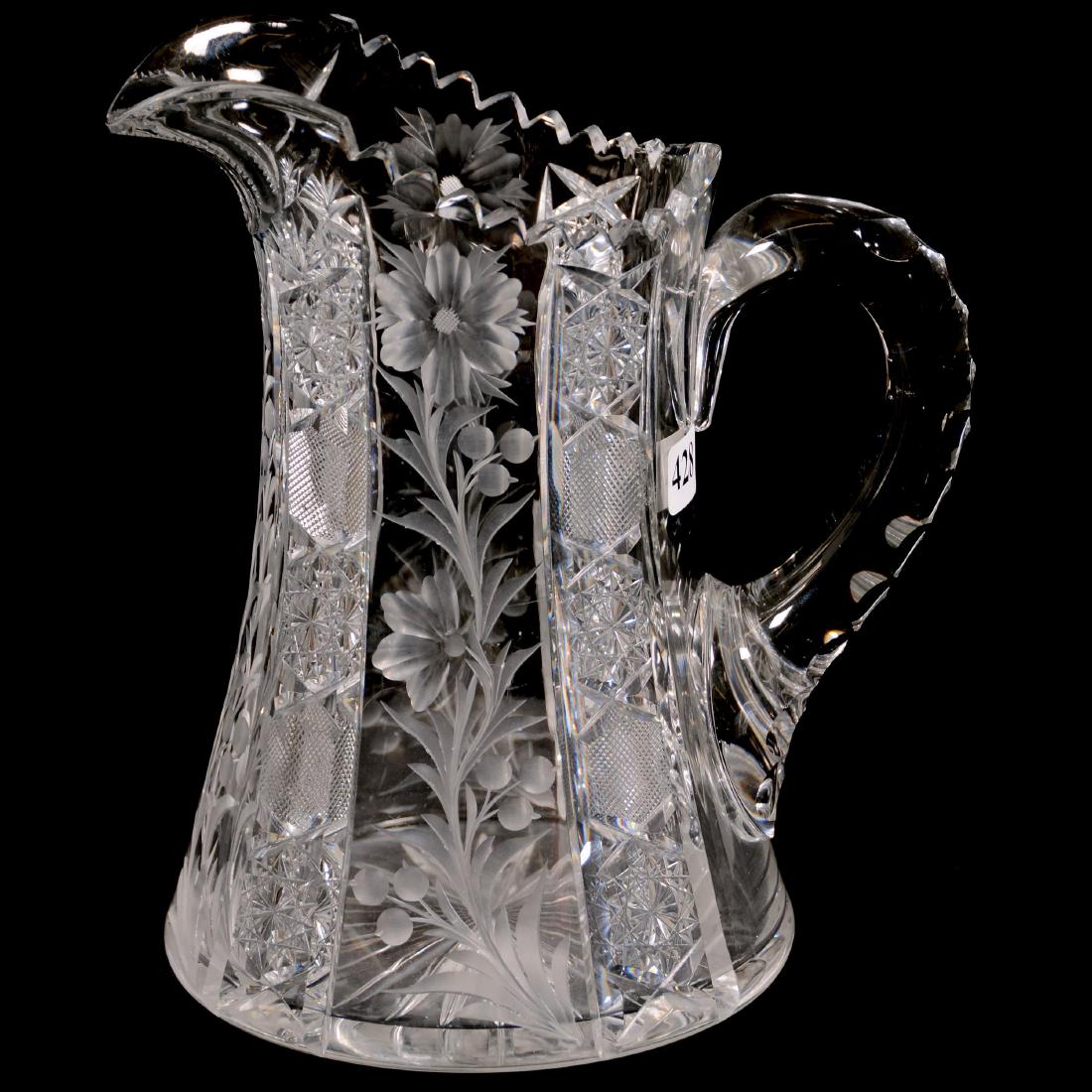 Pitcher, American Brilliant Cut Glass
