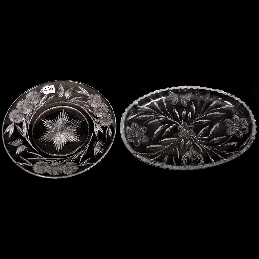 (2) Trays, American Brilliant Cut Glass (1 of 3)