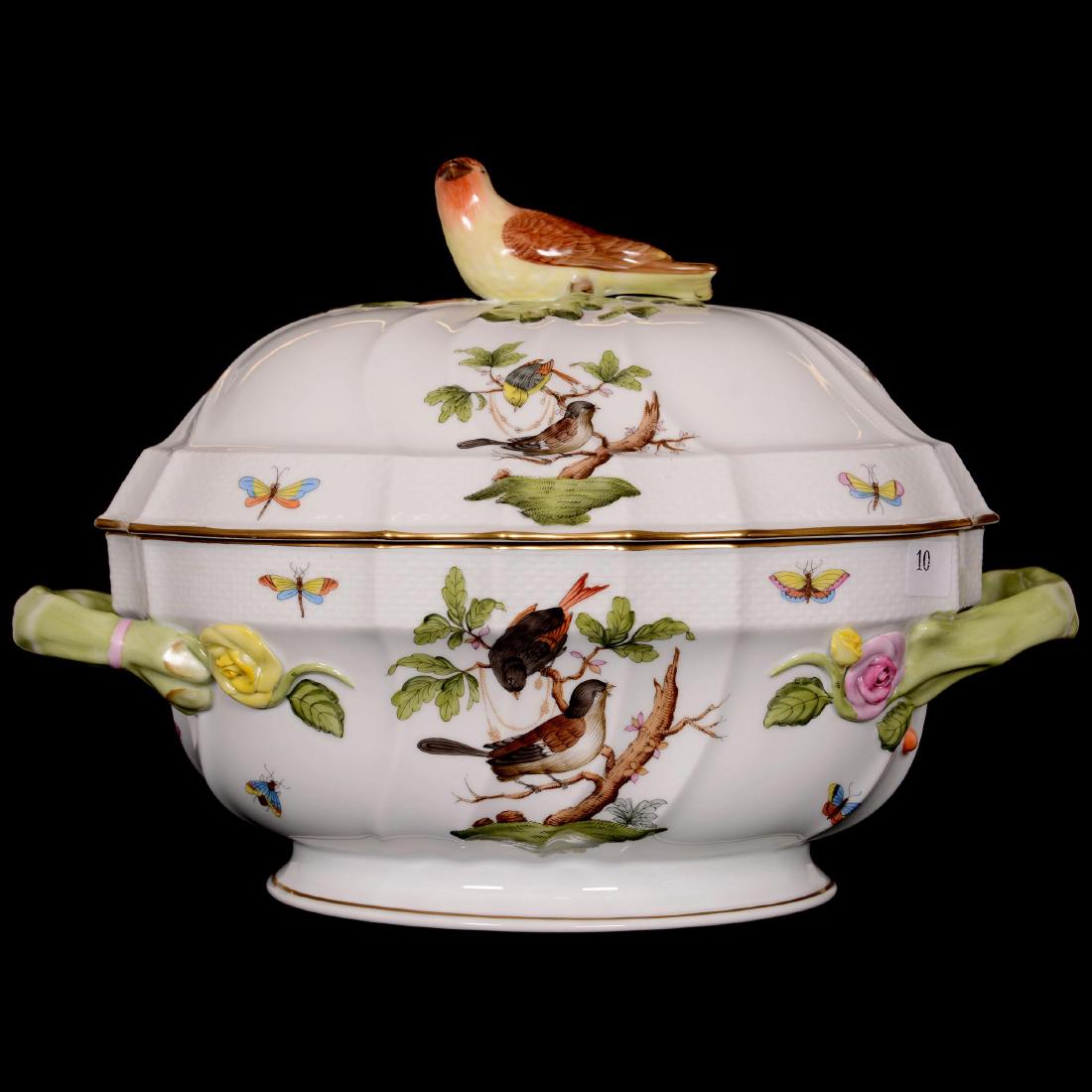 Herend Hungary Porcelain Hand Painted Covered Tureen