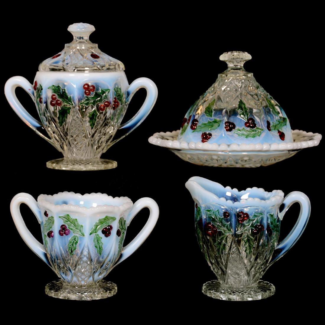 EAPG White Opalescent Four Piece Table Set (1 of 5)