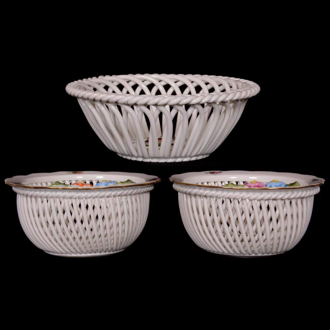 (3) Herend Hungary Porcelain Hand Painted Small Reticul (1 of 4)