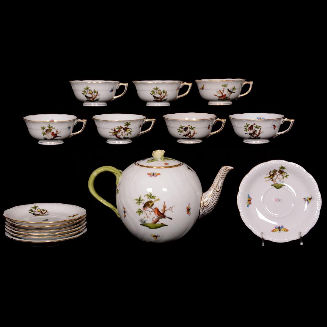 Herend Hungary Porcelain Hand Painted Fifteen Piece Tea (1 of 6)