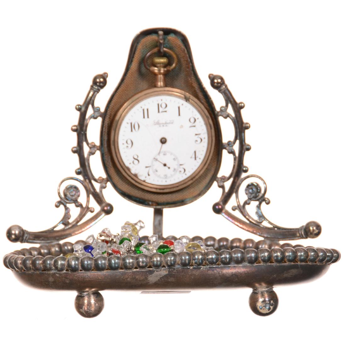 Silverplate Victorian Watch Stand/Trinket Tray (1 of 2)