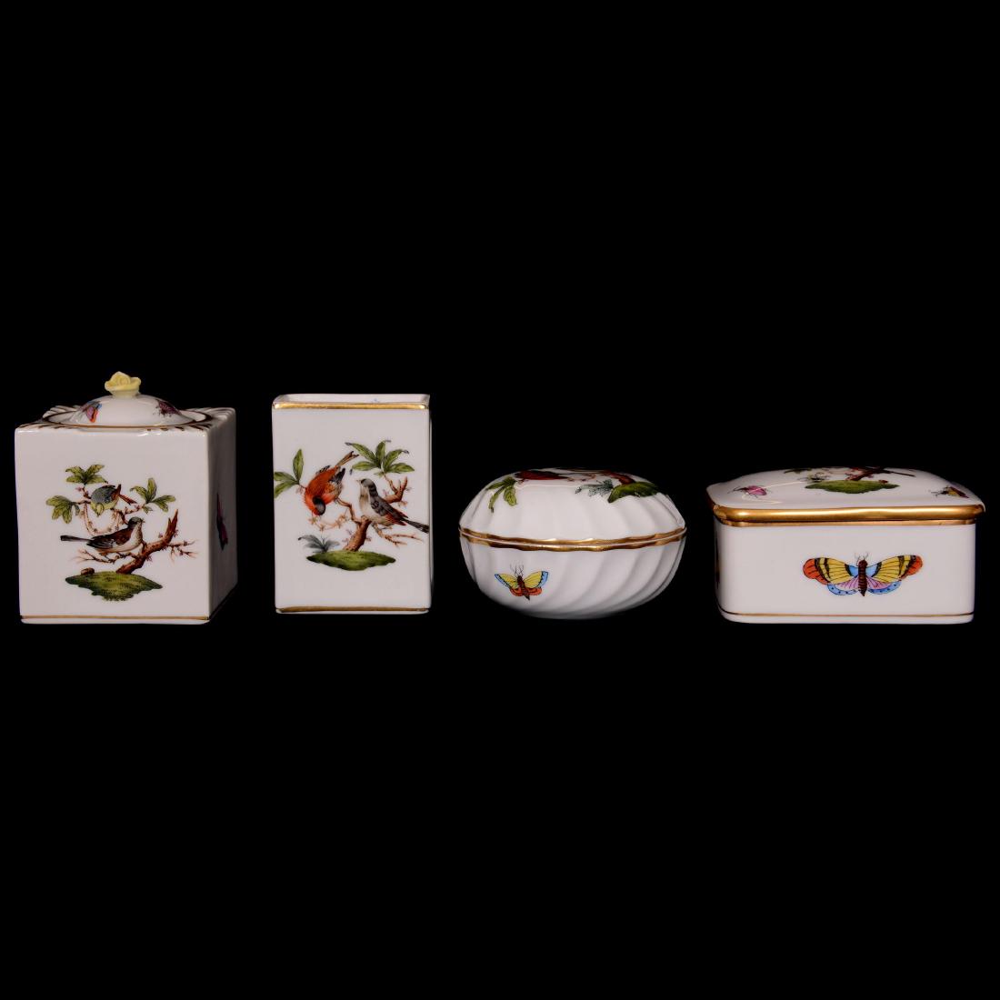 (4) Herend Hungary Porcelain Hand Painted Items (1 of 6)