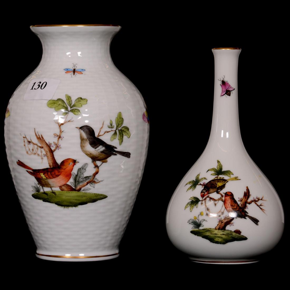 (2) Herend Hungary Porcelain Hand Painted Vases Jan 27, 2018 Woody