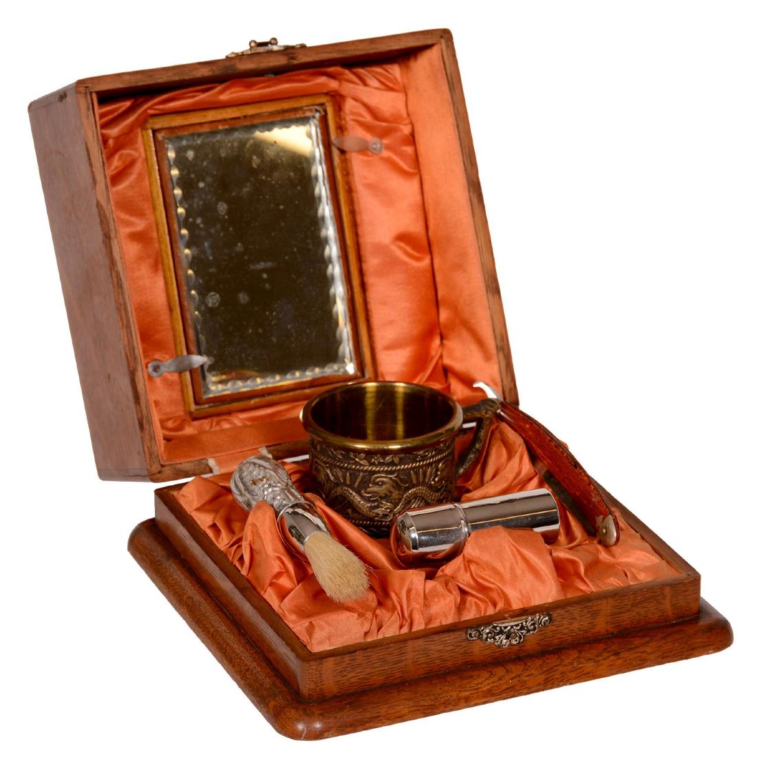 Victorian Oak Shaving Box