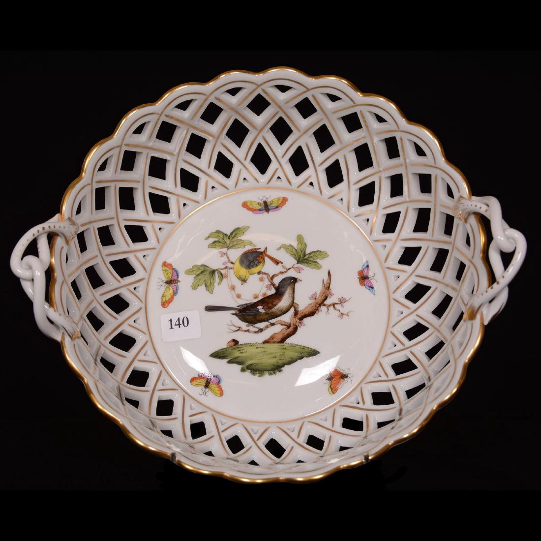 Herend Hungary Porcelain Hand Painted Two Handled Retic (1 of 3)