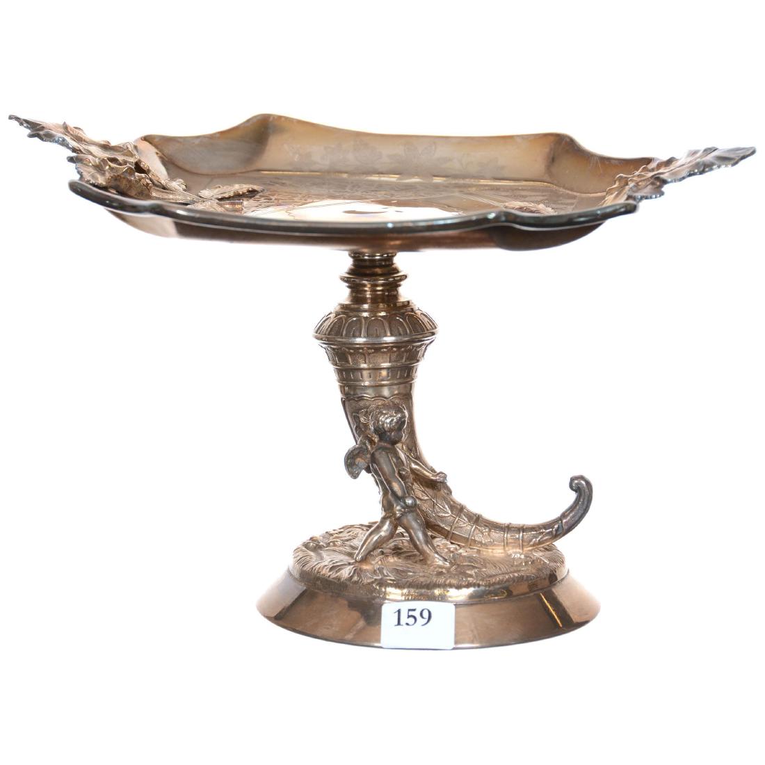 Silverplate Victorian Pedestal Card Tray (1 of 3)