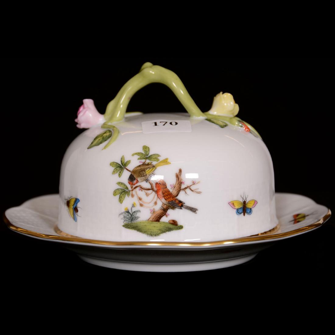 Herend Hungary Porcelain Hand Painted Covered Butterdis (1 of 3)