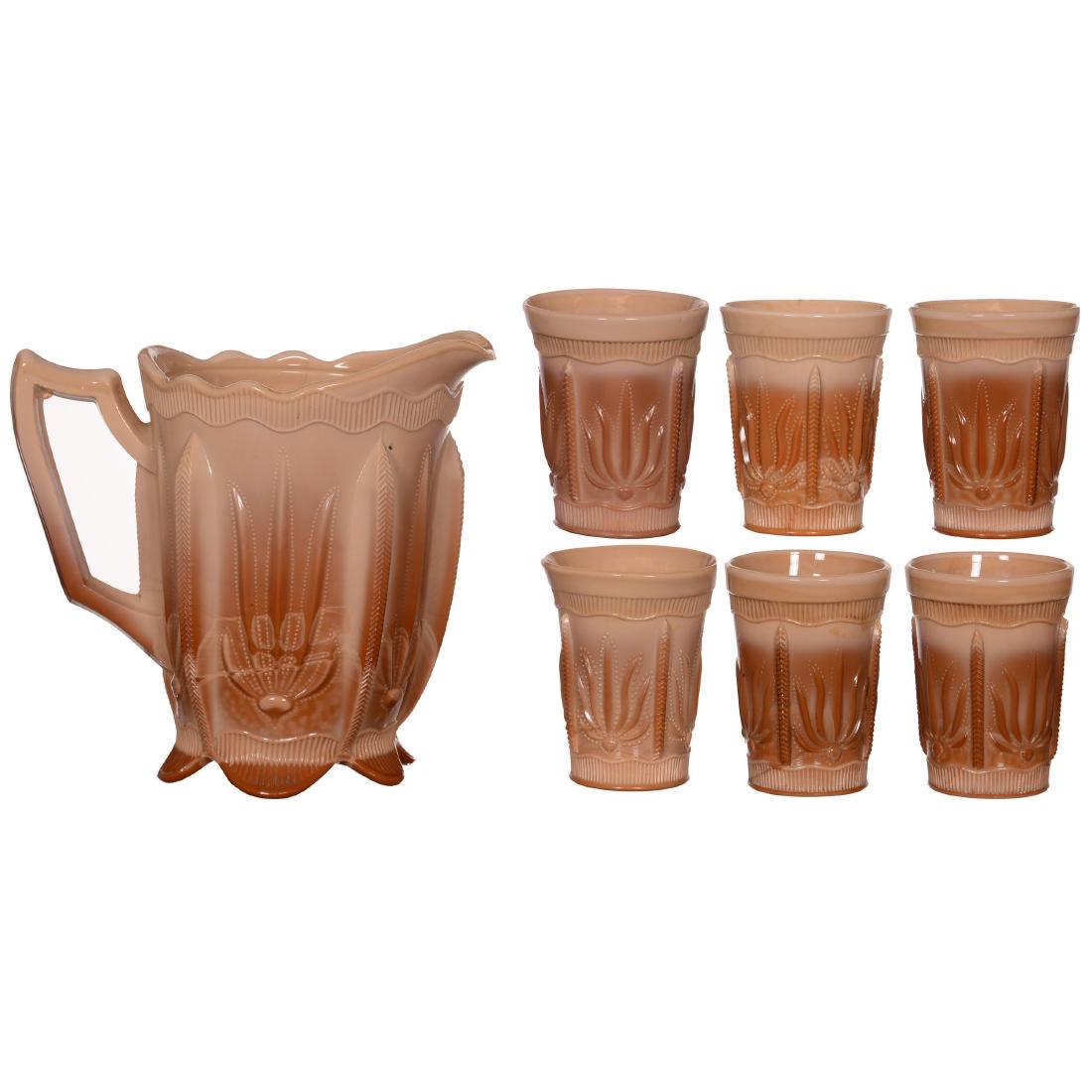 Original Greentown Chocolate Glass Water Set (1 of 5)