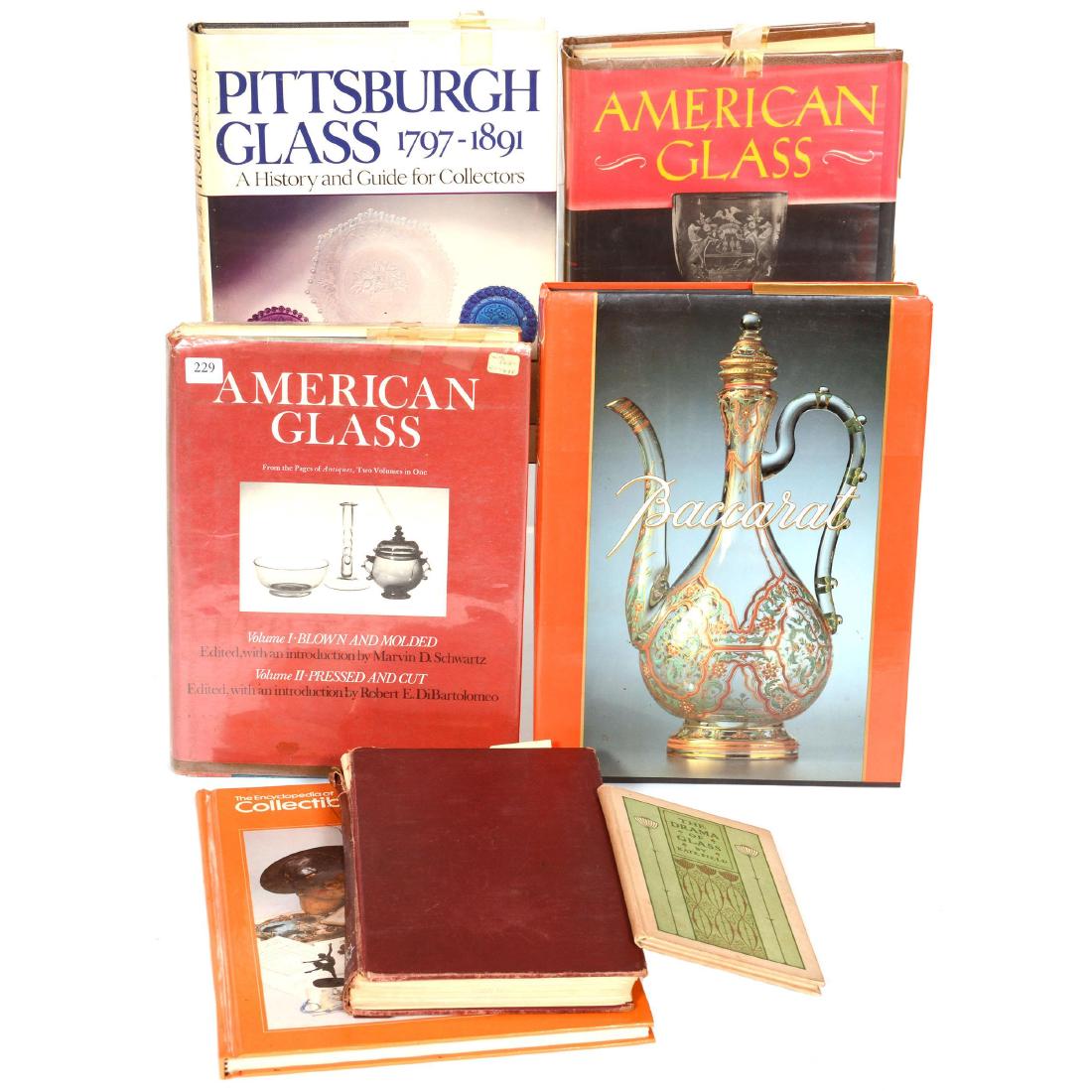 (7) Books: (7) Books (1) The Drama of Glass by Kate Field - (1) From Broad-Glass to Cut Crystal, A History of Stourbridge Glass Industry (1956) By D.R. Guttery - (1) American Glass from The Pages of Antiques Mag