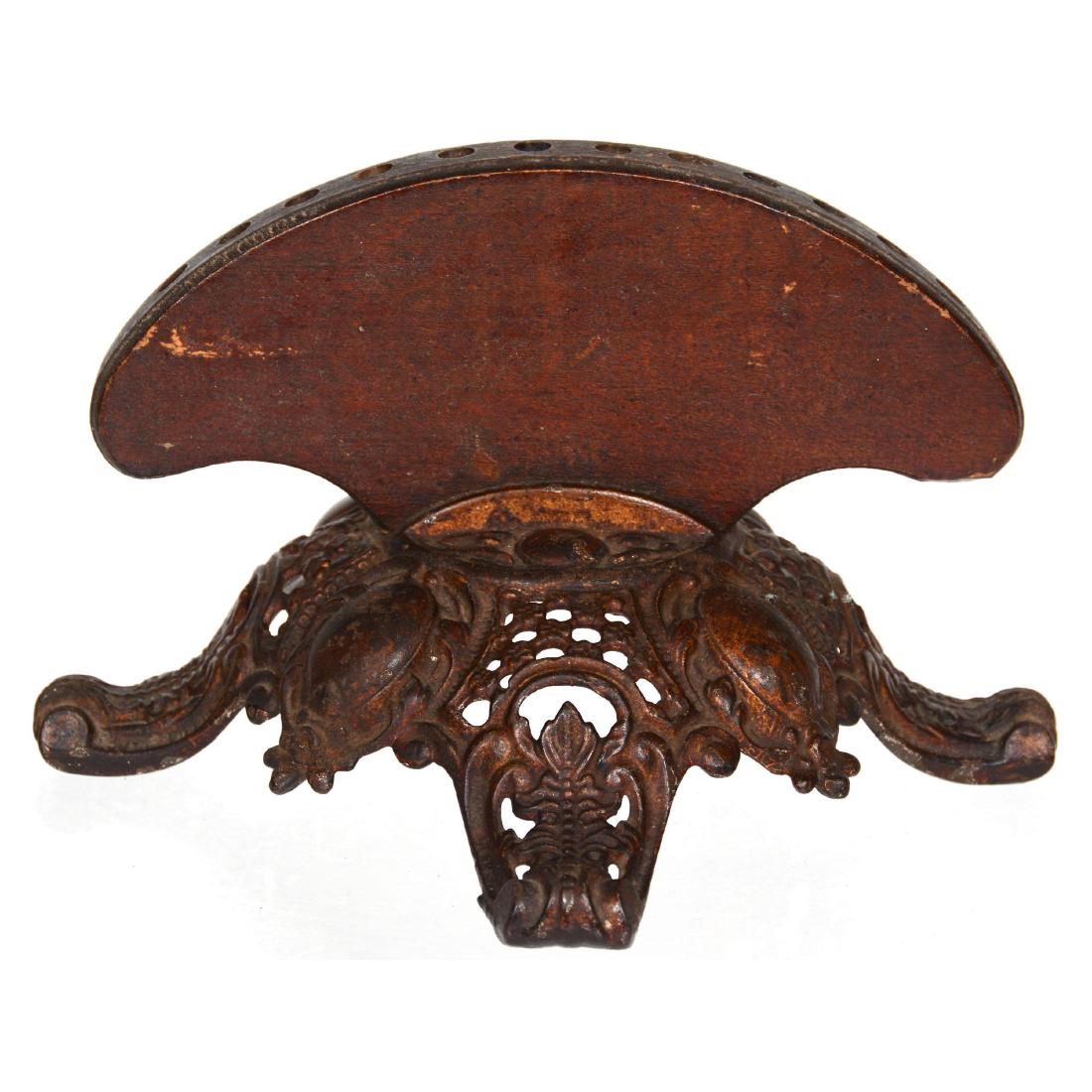 Original Cast Iron and Wood Counter Top Umbrella Displa: Original Cast Iron and Wood Counter Top Umbrella Display 5.5" X 9"