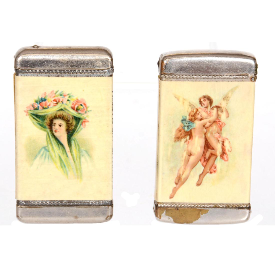 (2) Original Metal Advertising Match Safes with Striker (1 of 2)