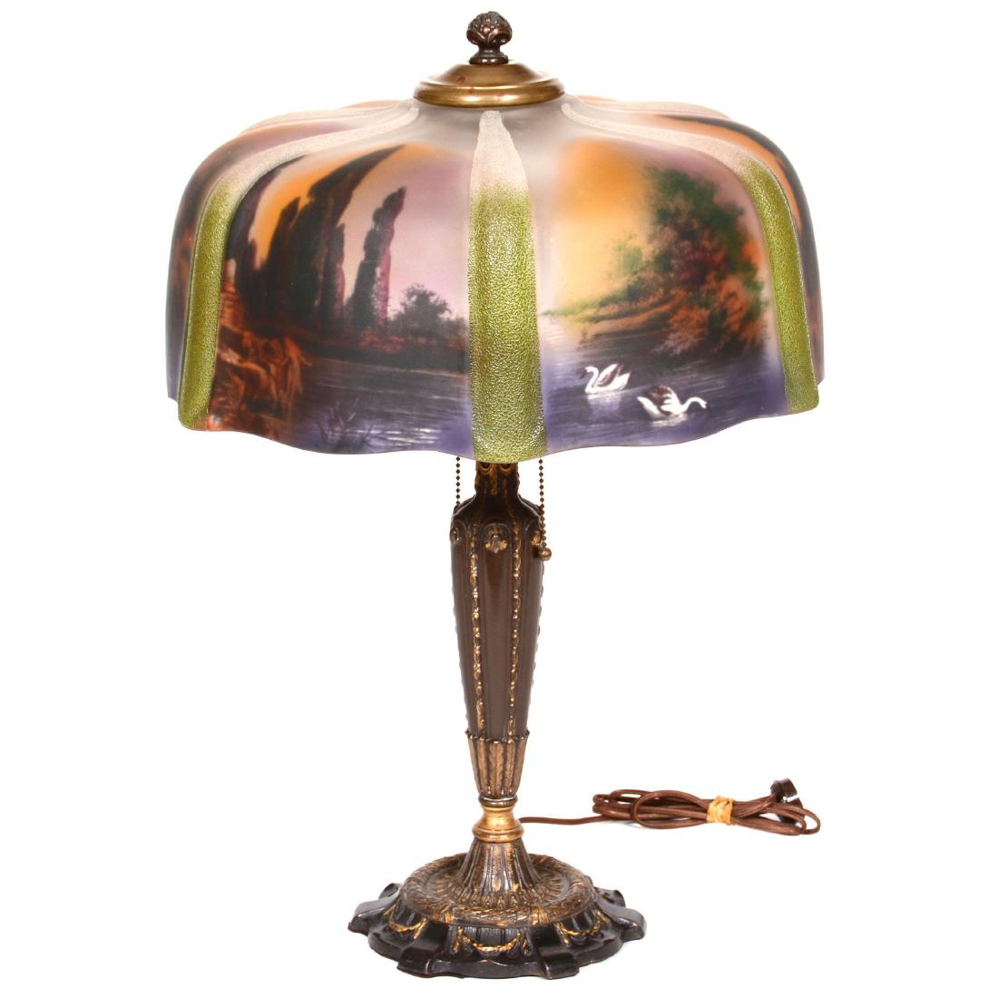 Table Lamp with Reverse Painted Shade (1 of 3)