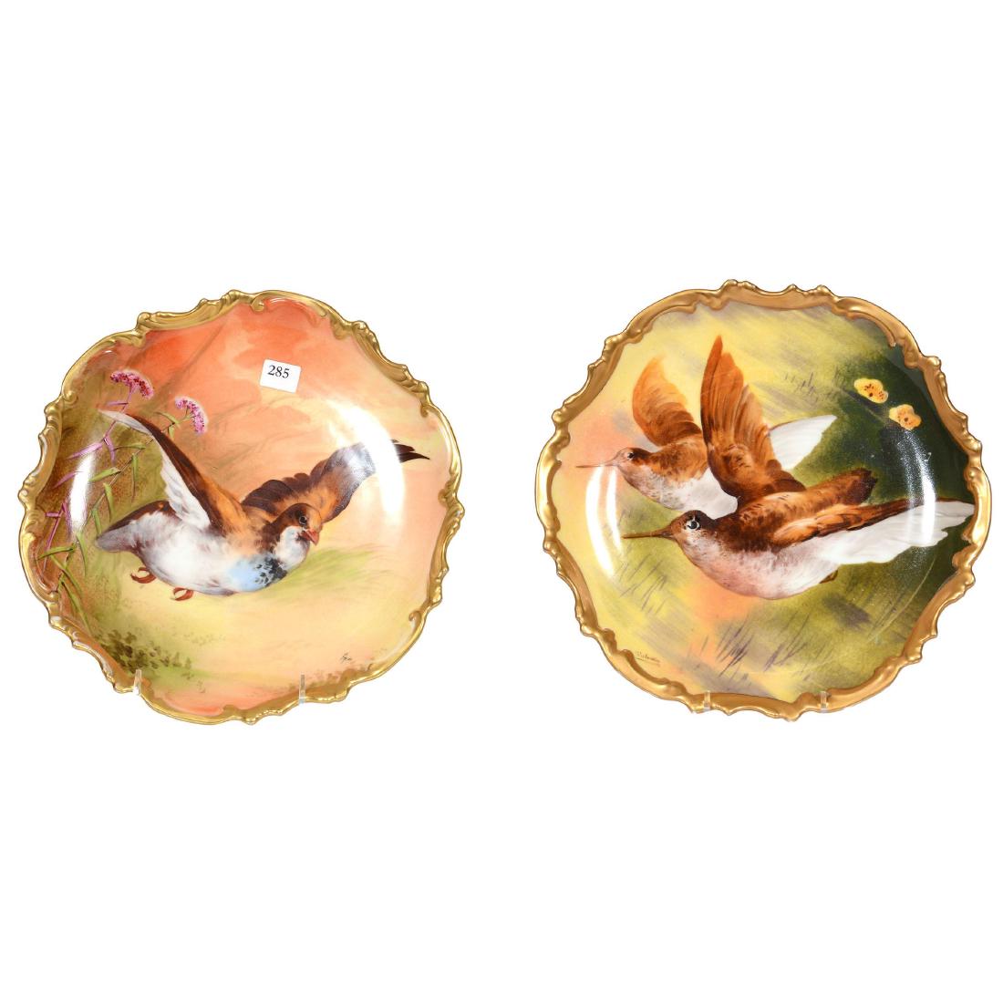 (2) Limoges Game Plates (1 of 5)