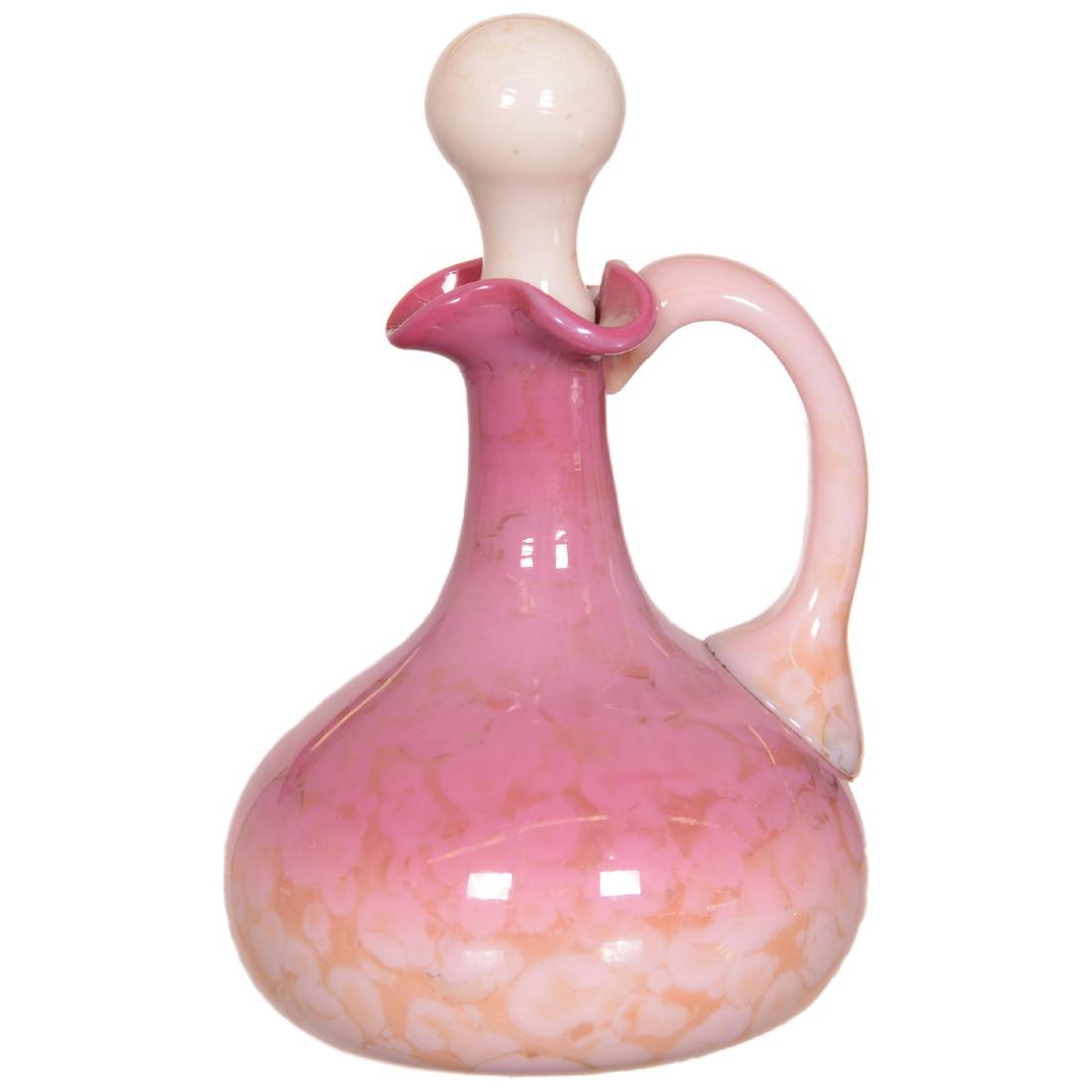 New England Pink Agata Art Glass Cruet (1 of 3)