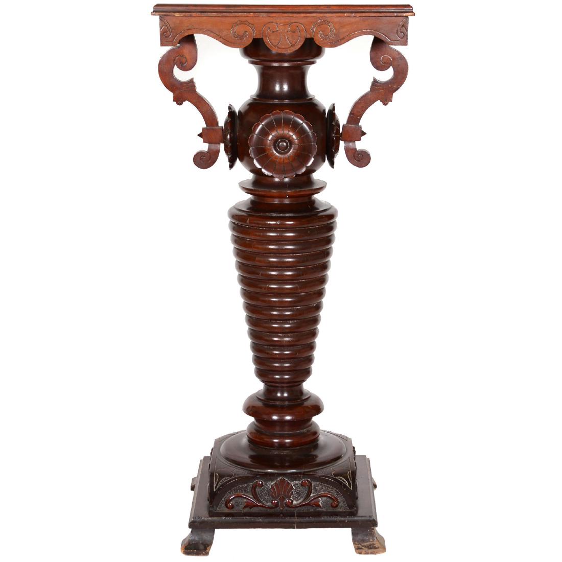 Large Carved Victorian Pedestal/Plant Stand
