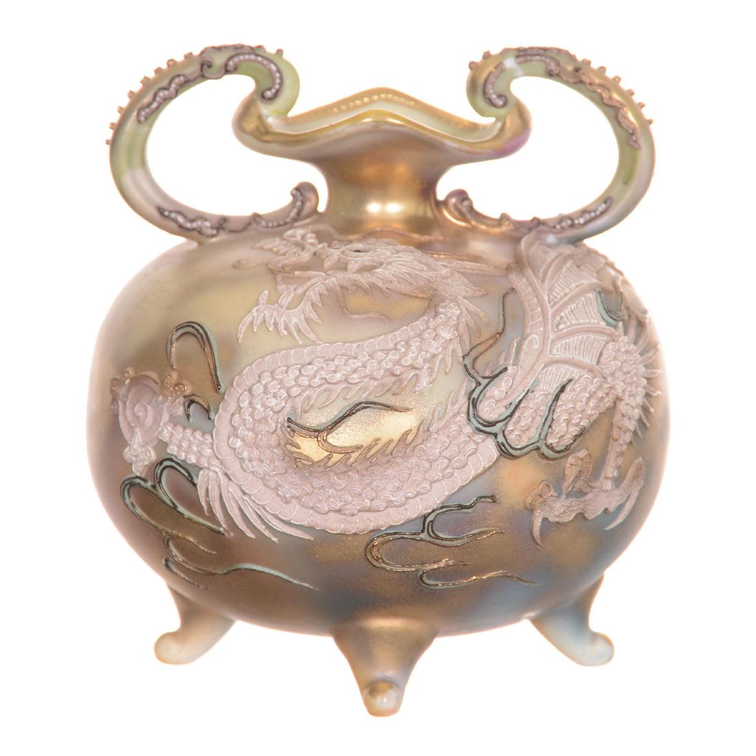 Nippon Four-Footed Two-Handled Vase (1 of 3)