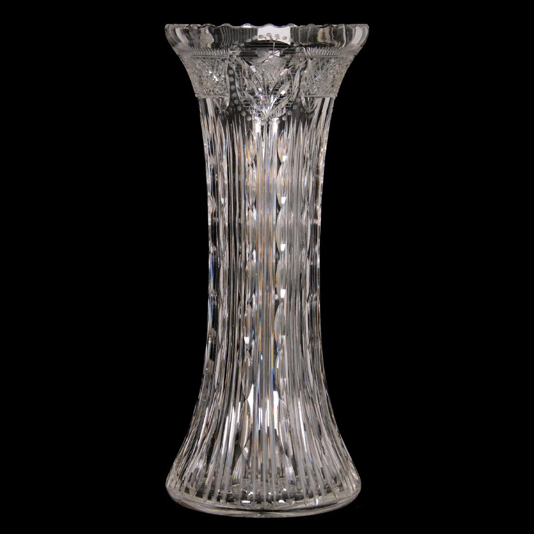 American Brilliant Cut Glass Corset Vase (1 of 2)