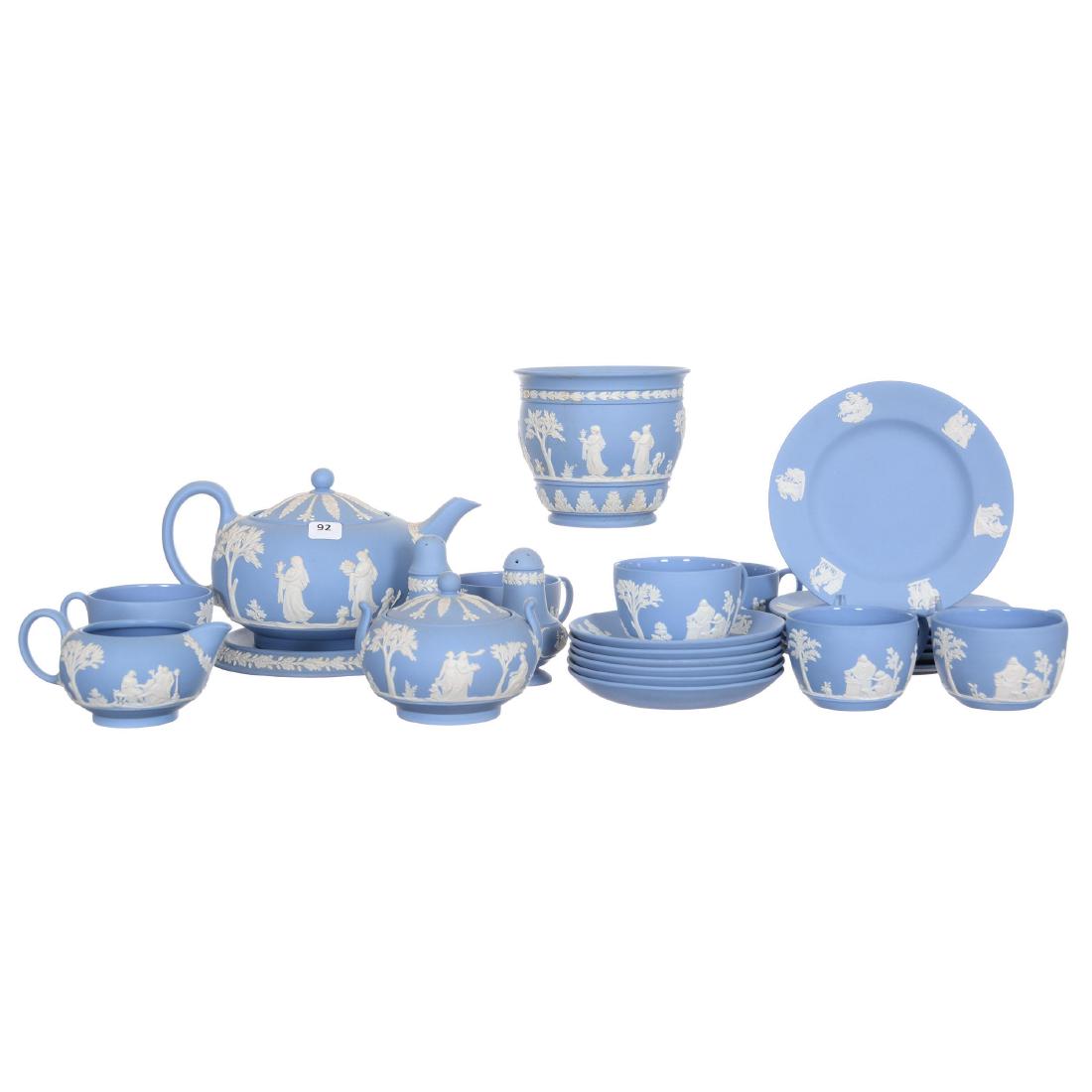 Large Wedgwood Blue and White Jasper Table Set (1 of 4)