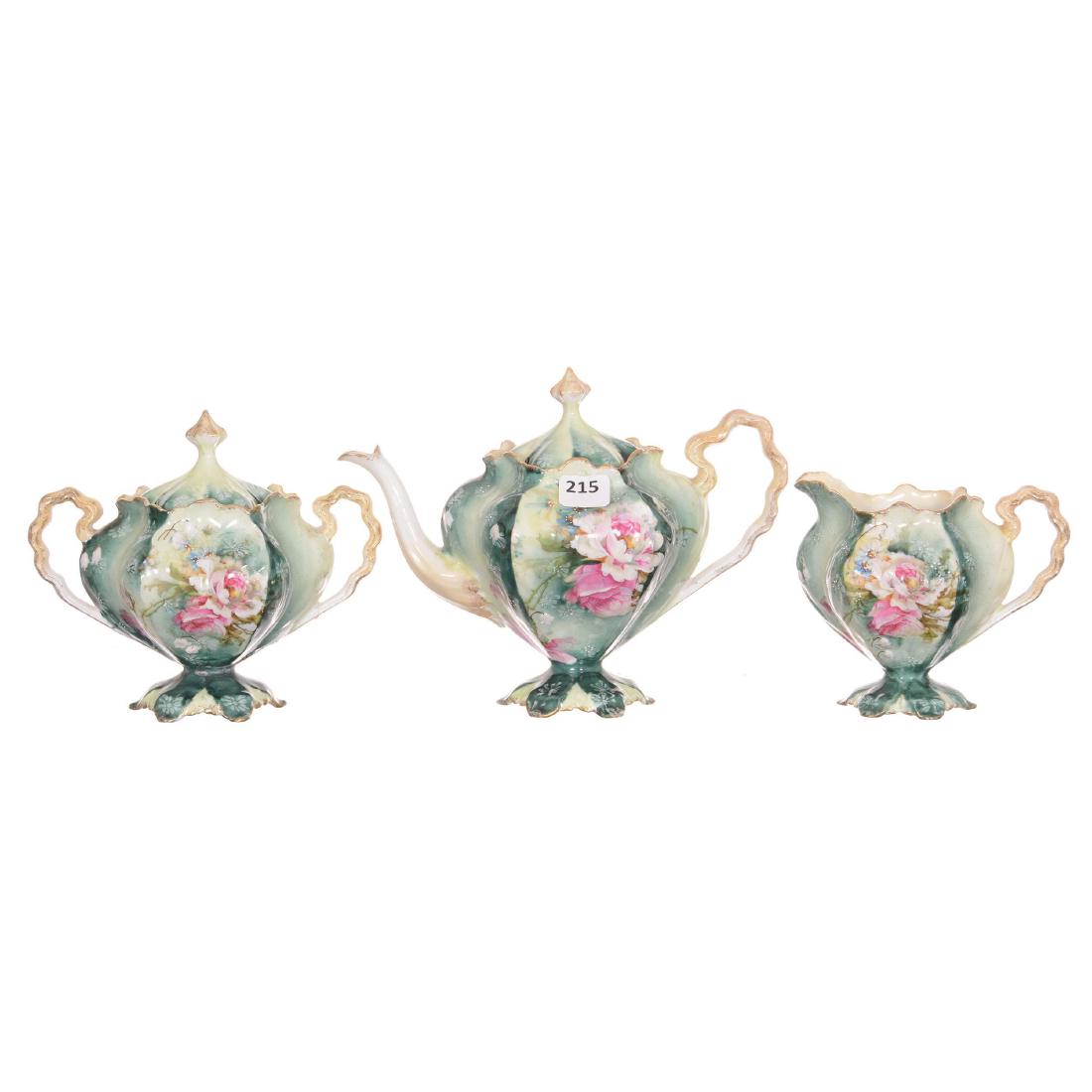 Unmarked Three Piece R.S. Prussia Tea Set (1 of 2)