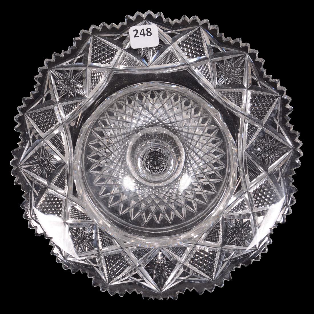 American Brilliant Cut Glass Cheese and Cracker Server (1 of 3)