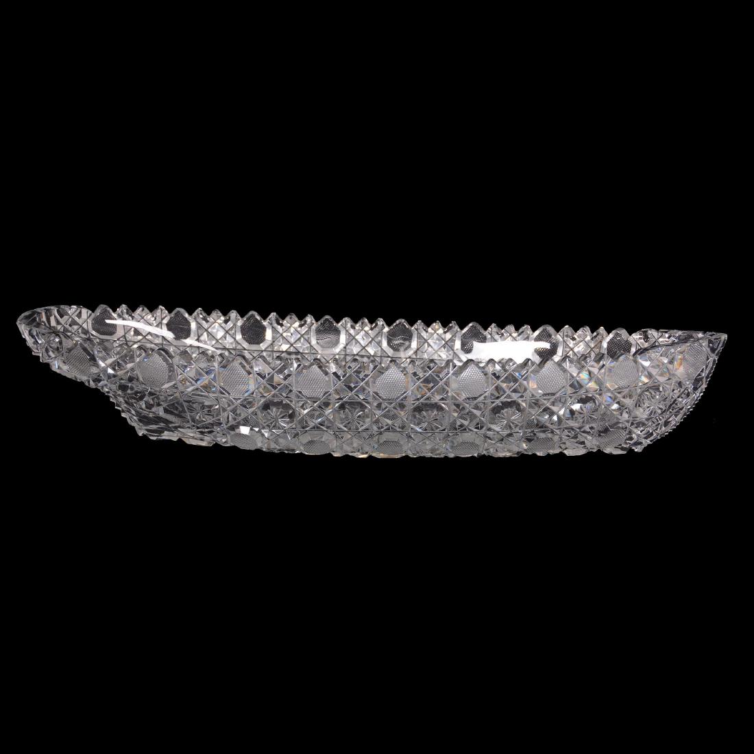 American Brilliant Cut Glass Boat Shaped Celery Tray (1 of 2)
