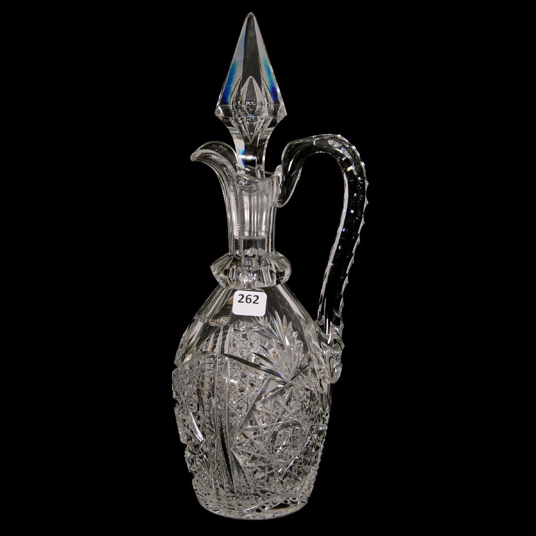 American Brilliant Cut Glass Handled Decanter (1 of 2)