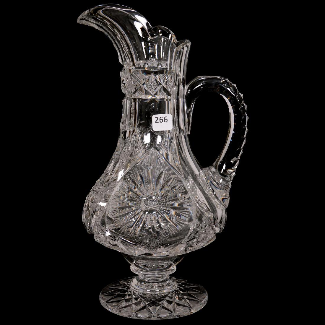 American Brilliant Cut Glass Pedestal Pitcher (1 of 2)