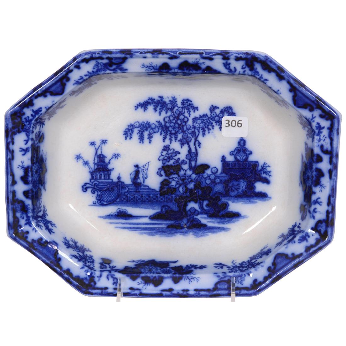 Flow Blue Scinde Pattern Vegetable Dish (1 of 2)