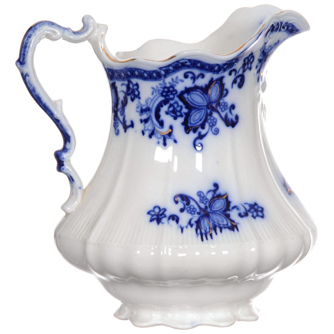 Flow Blue Princeton Pattern Water Pitcher (1 of 2)