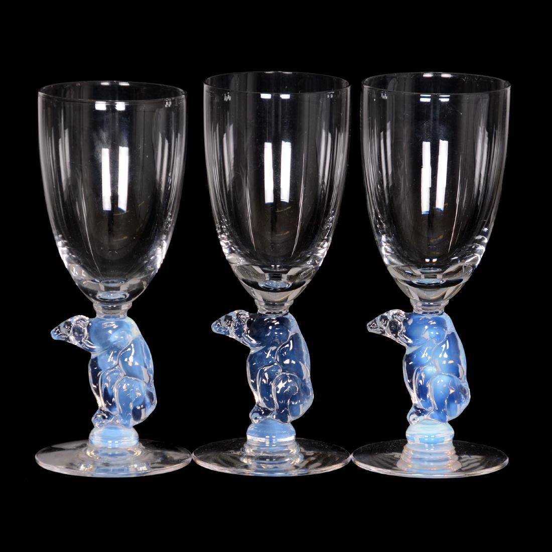 (3) Libbey/Nash Silhouette Pattern Claret Stems (1 of 3)
