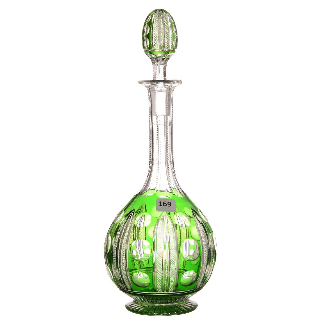 Green Cut to Clear Decanter - ABCG (1 of 2)