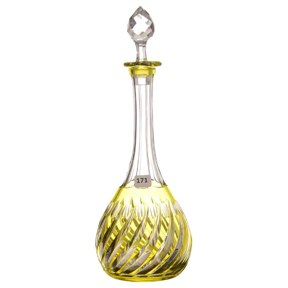 Yellow Cut to Clear Decanter (1 of 2)