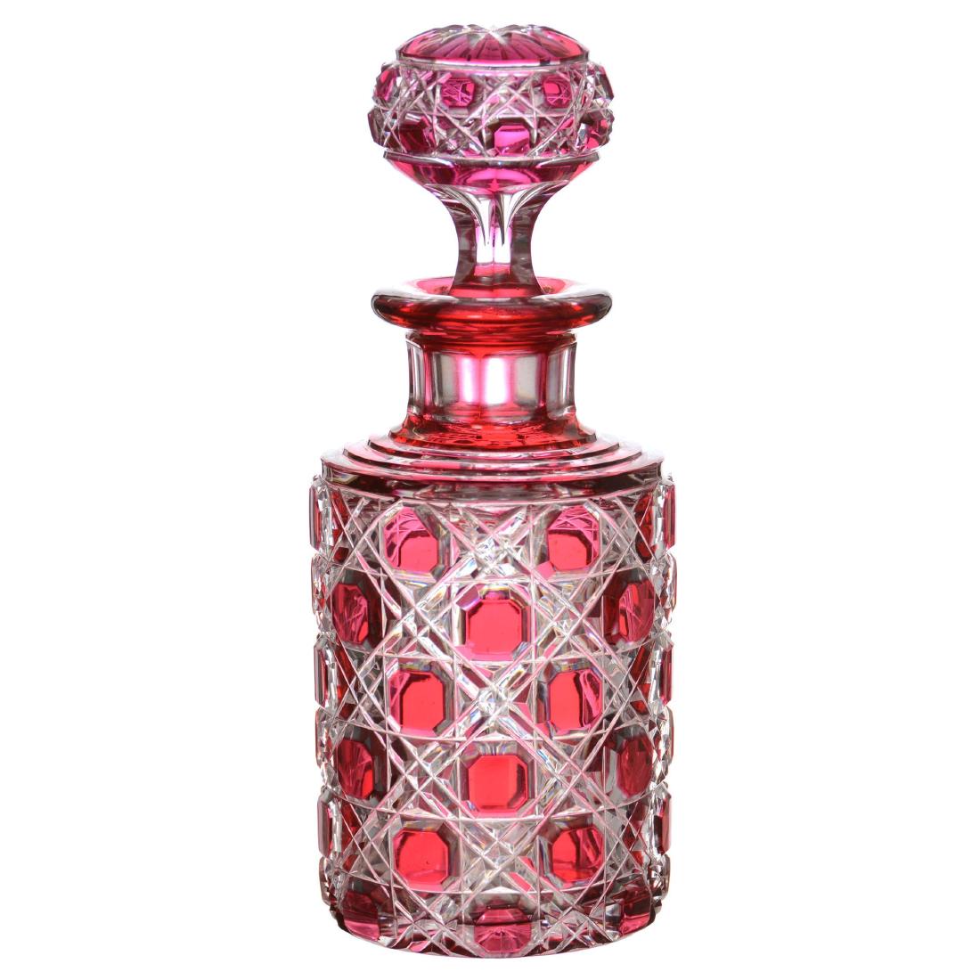 Cranberry Cut to Clear Cologne Bottle (1 of 2)