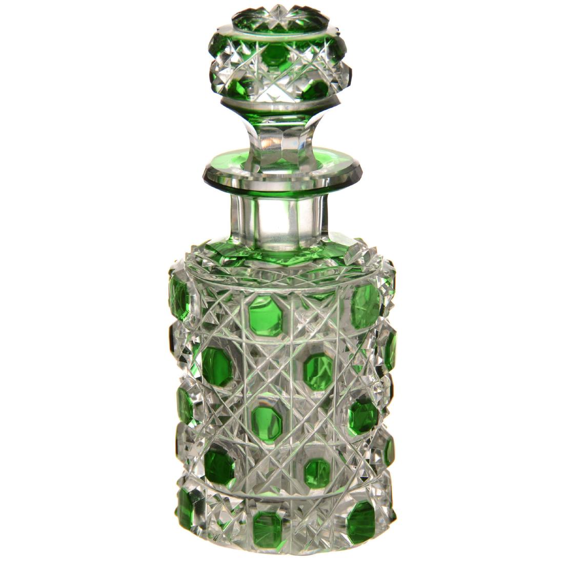Green Cut to Clear Perfume Bottle (1 of 2)