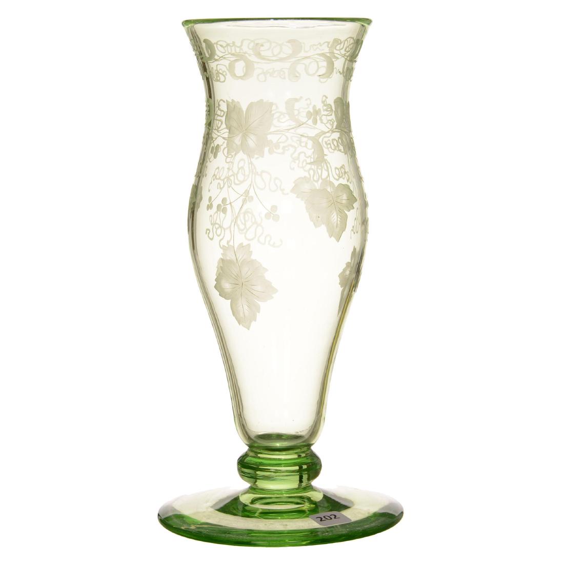 Solid Apple Green Pedestal Vase - ABCG (1 of 2)