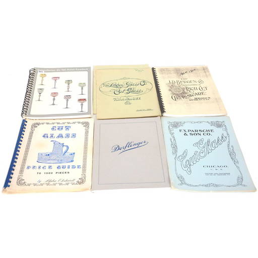 (6) Acga Cut Glass Catalog Reprints And (1) Book