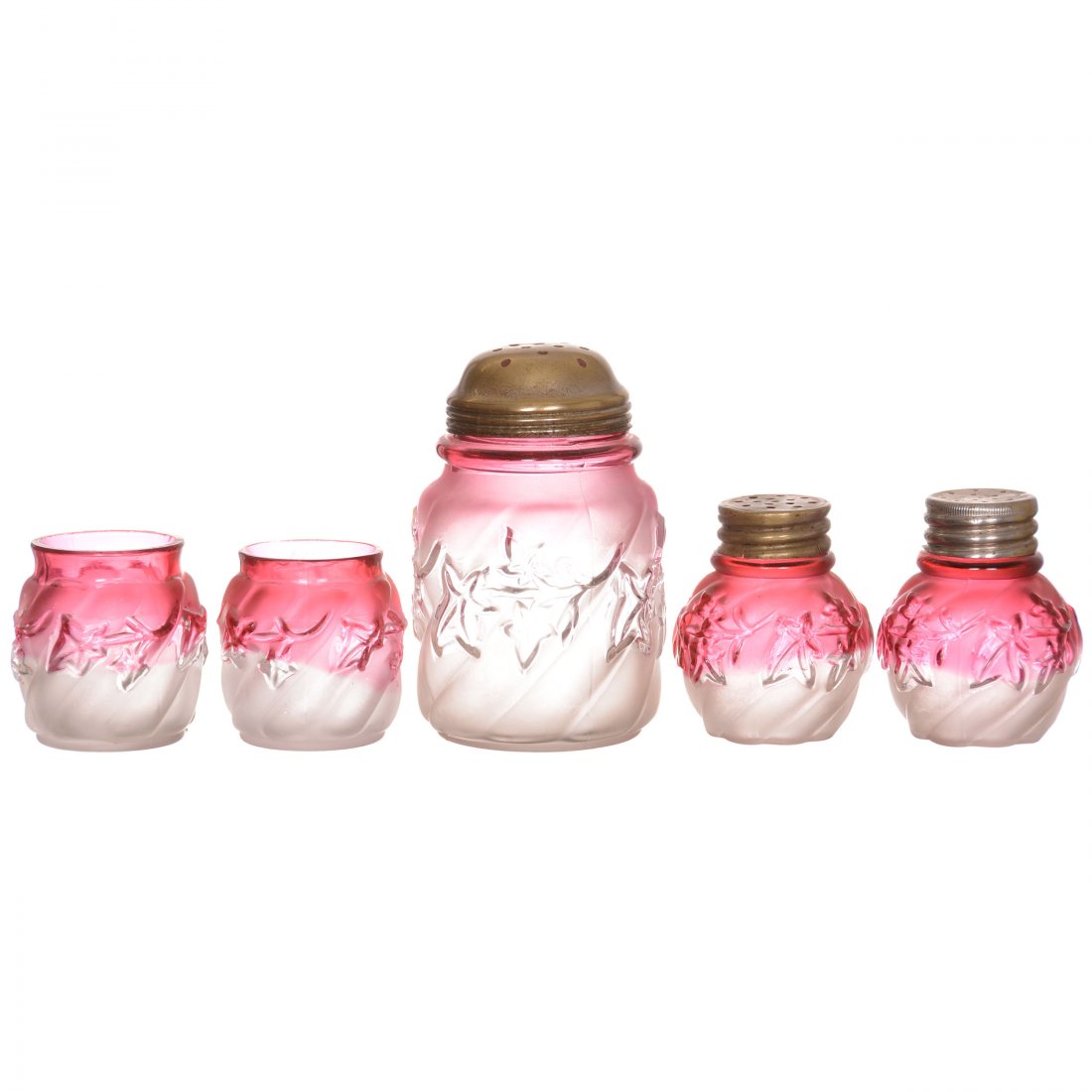 (5) Frosted Rubina Art Glass Items (1 of 1)