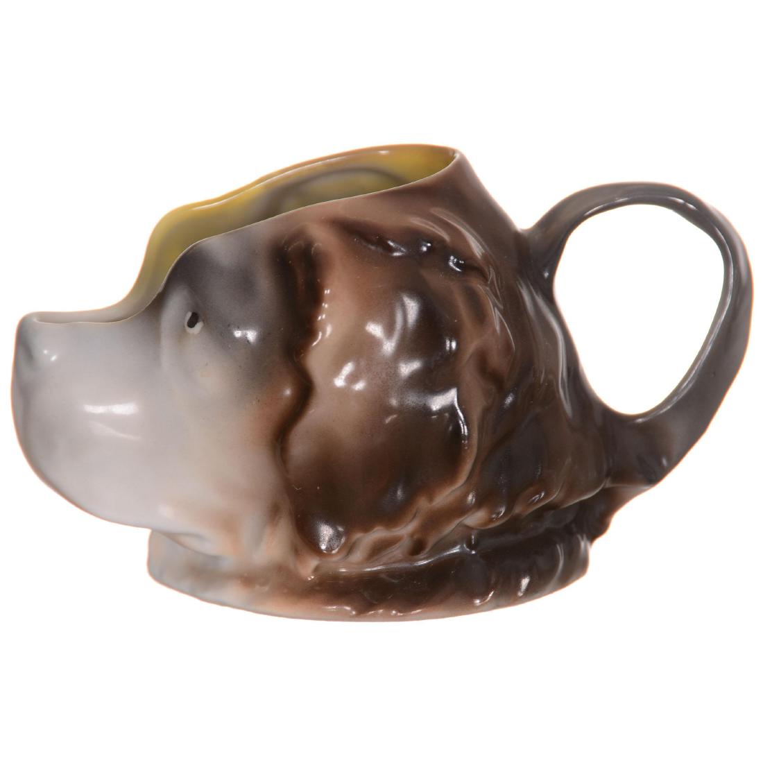 Royal Bayreuth Figural Creamer: Royal Bayreuth Figural Creamer 3.25" - Blue Mark - St. Bernard Dog