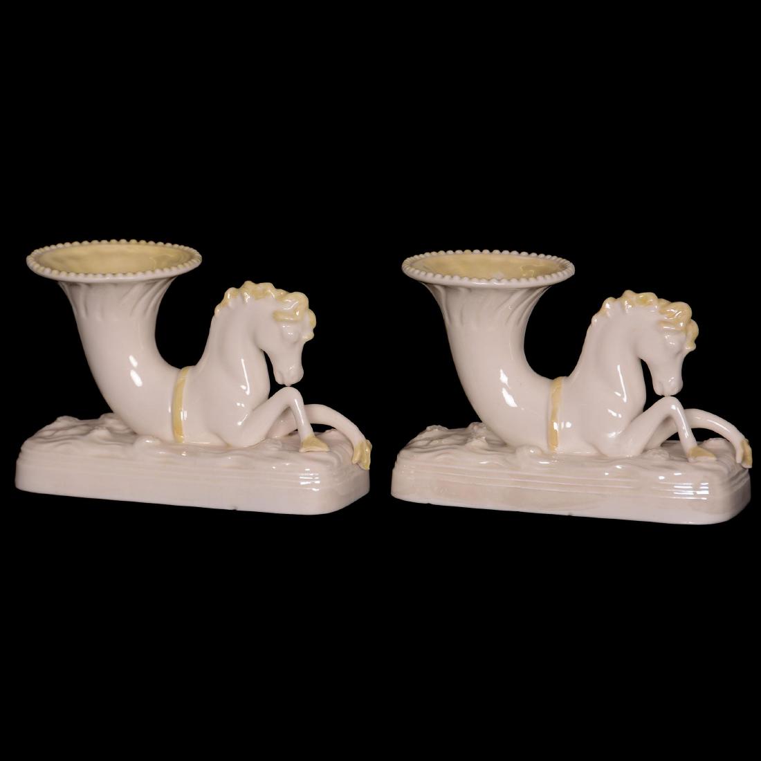 (2) Irish Belleek (Black Mark) Vases (1 of 2)