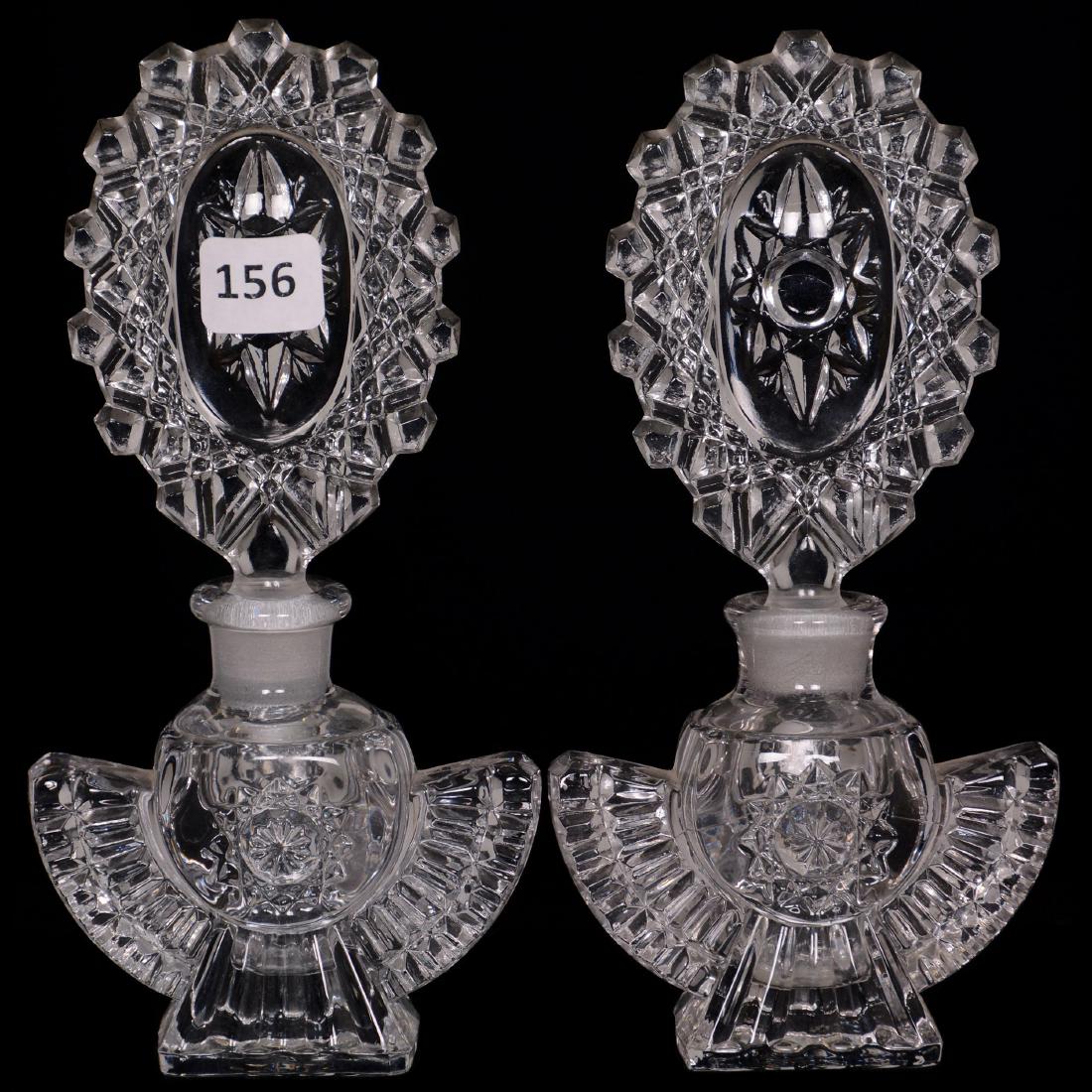 (2) Clear Pattern Glass Perfume Bottles (1 of 1)