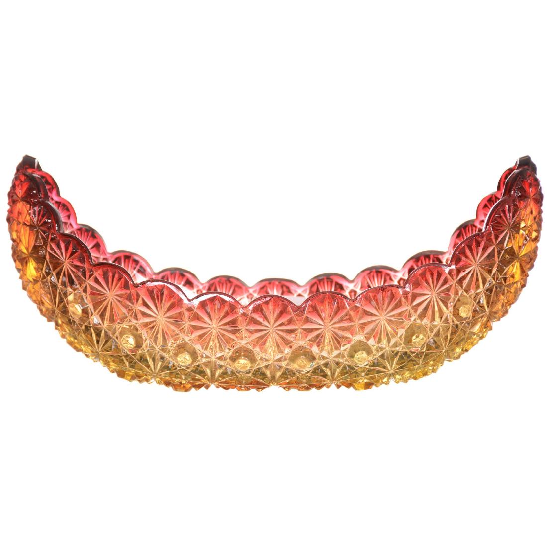 Amberina Pattern Glass Canoe (1 of 2)