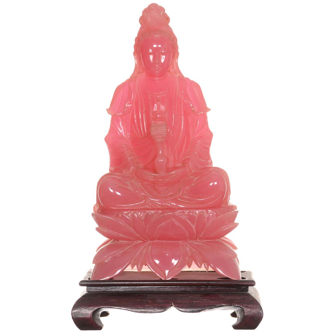 Carved "Rose Amber" Figure (1 of 3)