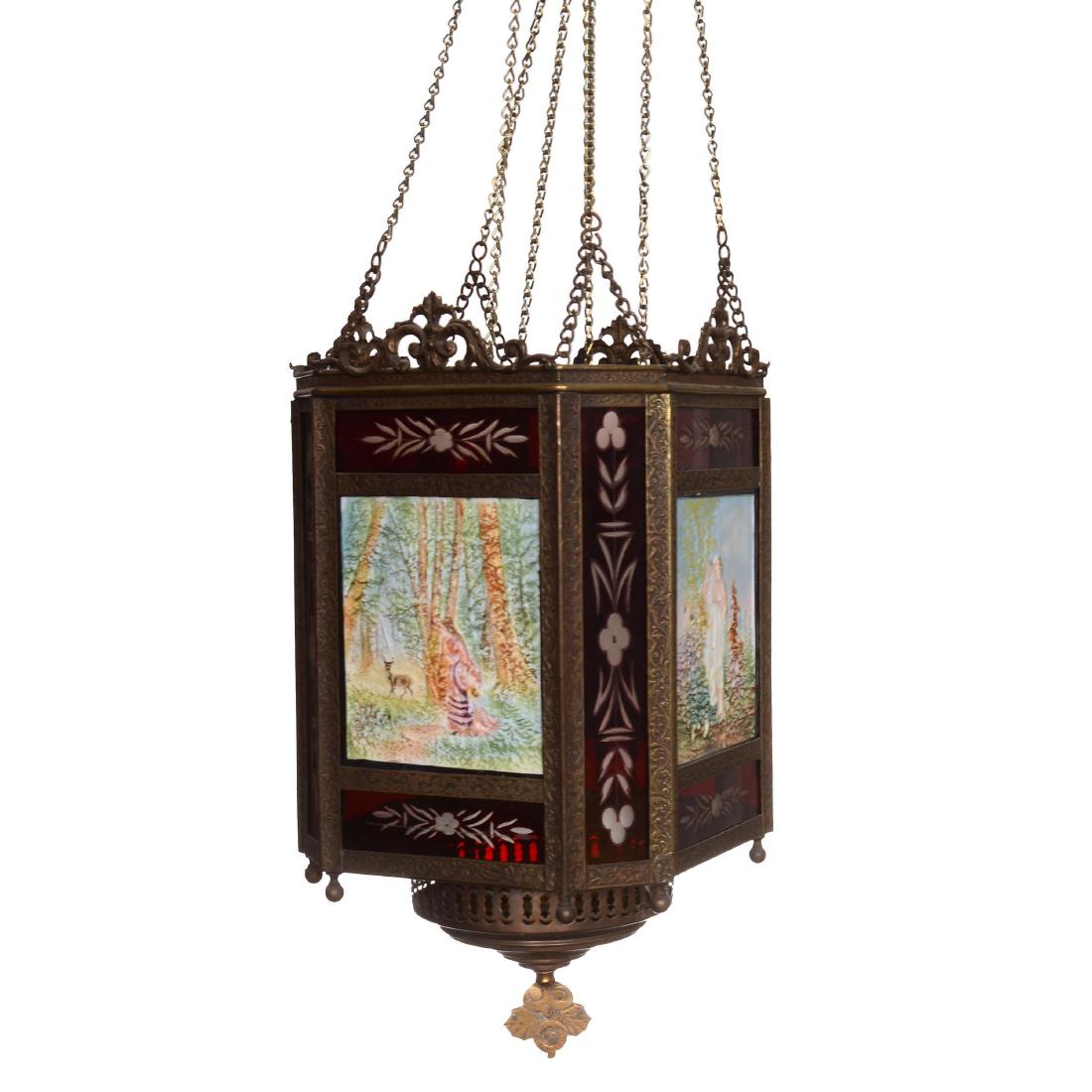 Hanging Hall Lithopane Light Fixture (1 of 2)