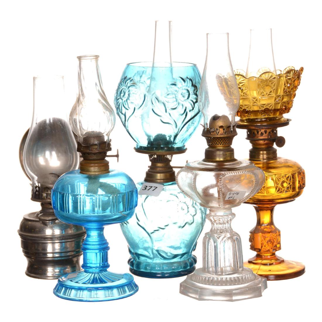 (5) Miniature Art Glass Lamps (1 of 1)