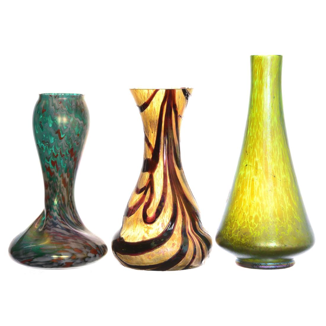 (3) Loetz Style Art Glass Vases (1 of 1)