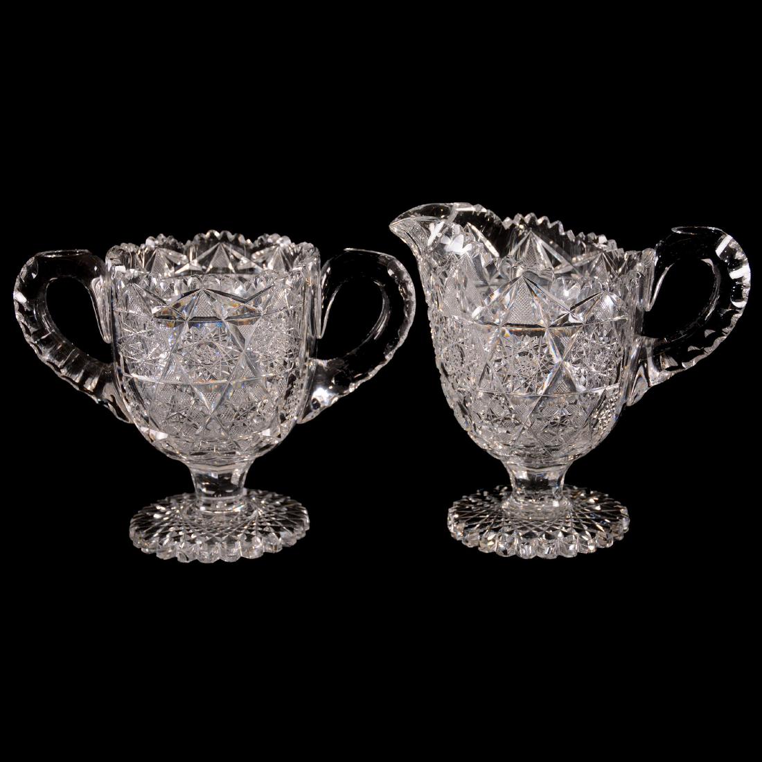 "Plantation" Pedestal Creamer & Sugar - BPCG (1 of 2)