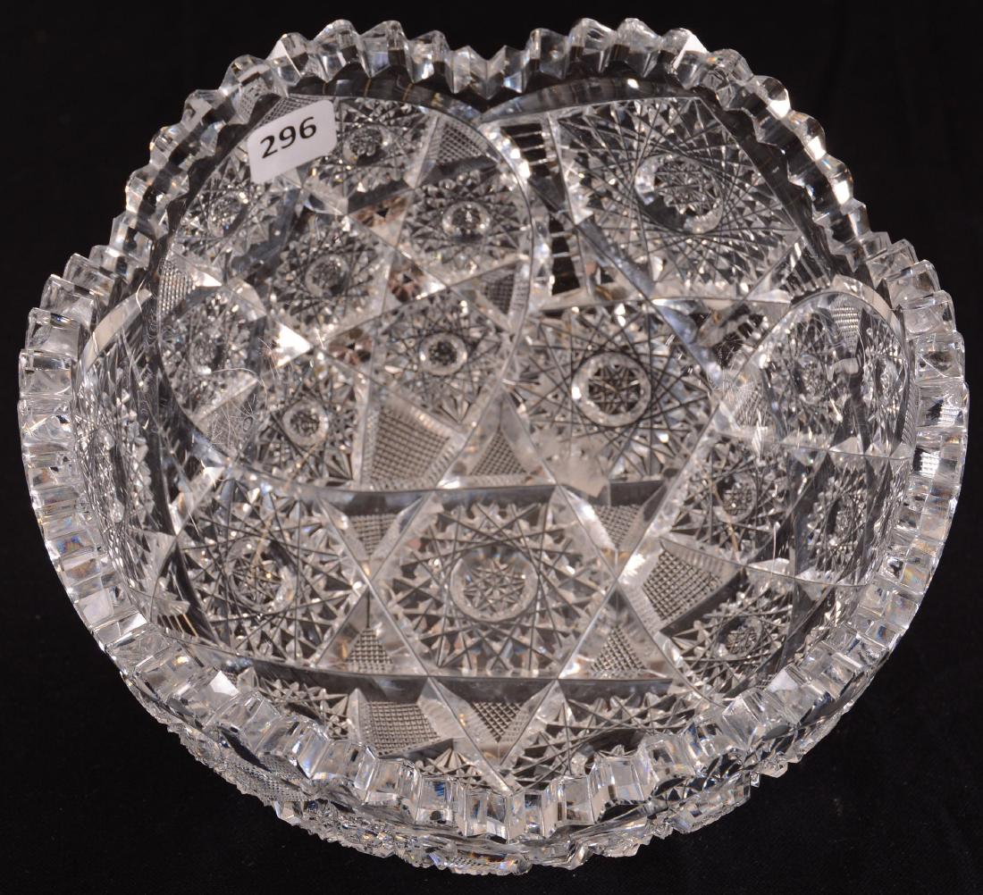 Bowl - BPCG: Bowl - Brilliant Period Cut Glass - 4" X 8" - Cluster Pattern - Pattern Shown in Marshall Field Catalog Reprint