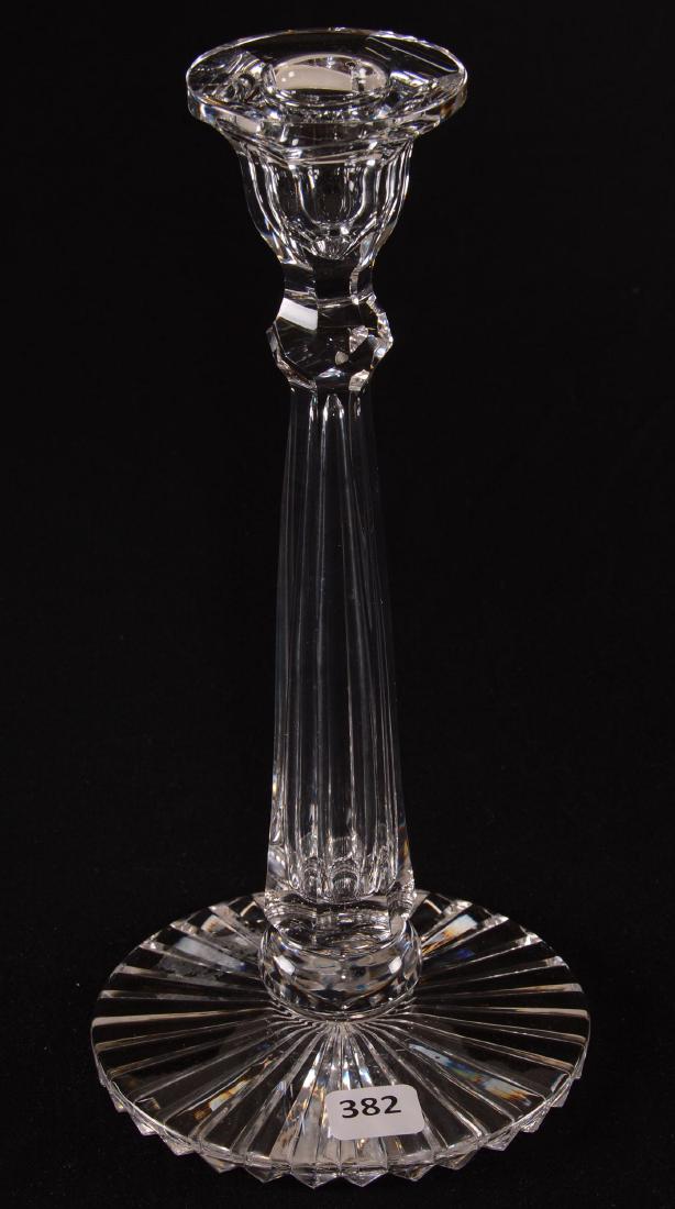 Candlestick - BPCG: Candlestick - Brilliant Period Cut Glass - 10" - Signed Libbey - Six-Sided - Ray Cut Base - Clear Blank